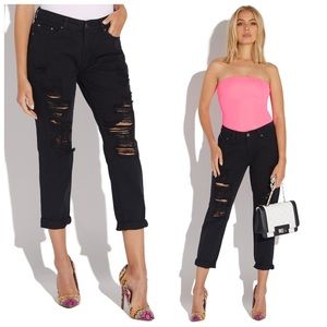 Black Machine Jeans Destroyed Boyfriend Pants